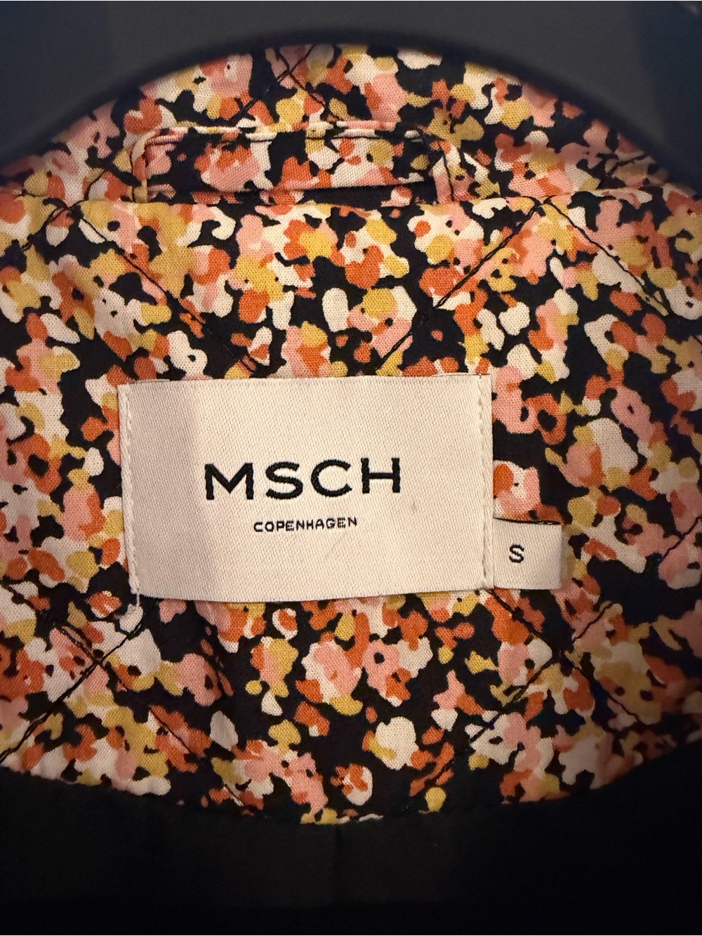 Floral Quilted Button-Up MSCH Jacket - Brown Floral - Picture 3 of 6